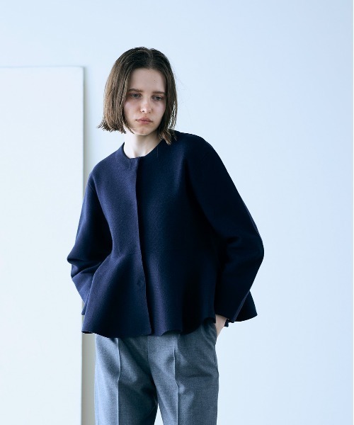 Marilyn Moon（マリリンムーン）の「milanorib peplum jacket（その他アウター・レディース・ネイビー/チャコールグレー/ブラック・FREE）」の4枚目の写真