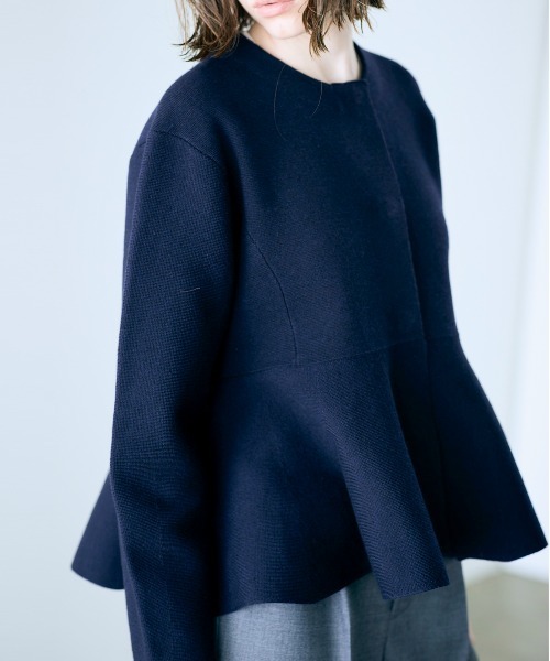 Marilyn Moon（マリリンムーン）の「milanorib peplum jacket（その他アウター・レディース・ネイビー/チャコールグレー/ブラック・FREE）」の7枚目の写真