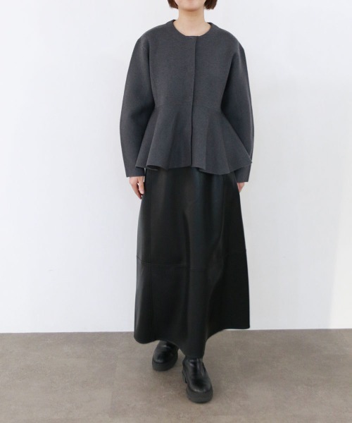 Marilyn Moon（マリリンムーン）の「milanorib peplum jacket（その他アウター・レディース・ネイビー/チャコールグレー/ブラック・FREE）」の12枚目の写真