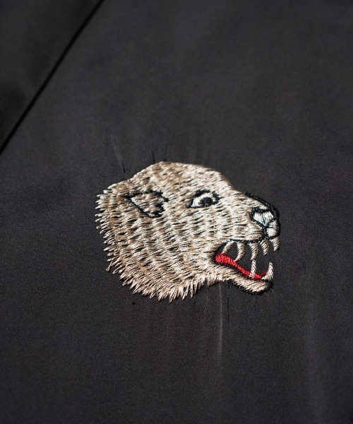 THRIFTY LOOK（スリフティールック）の「THRIFTY LOOK / スリフティールック SOUVENIR GREENLAND BLOUSON サテン スーベニアジャケット スカジャン リバーシブル ショートブルゾン（ブルゾン・メンズ・ブラック・X-SMALL/MEDIUM/LARGE）」の10枚目の写真