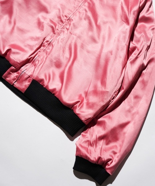 THRIFTY LOOK（スリフティールック）の「THRIFTY LOOK / スリフティールック SOUVENIR GREENLAND BLOUSON サテン スーベニアジャケット スカジャン リバーシブル ショートブルゾン（ブルゾン・メンズ・ブラック・X-SMALL/MEDIUM/LARGE）」の18枚目の写真