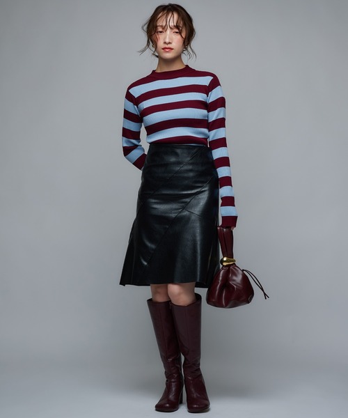 Narcissus（ナルシス）の「配色ボーダーリブニット 《動画あり》（ニット/セーター・レディース・ブラック/ブルー・FREE）」の13枚目の写真