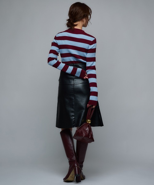 Narcissus（ナルシス）の「配色ボーダーリブニット 《動画あり》（ニット/セーター・レディース・ブラック/ブルー・FREE）」の14枚目の写真