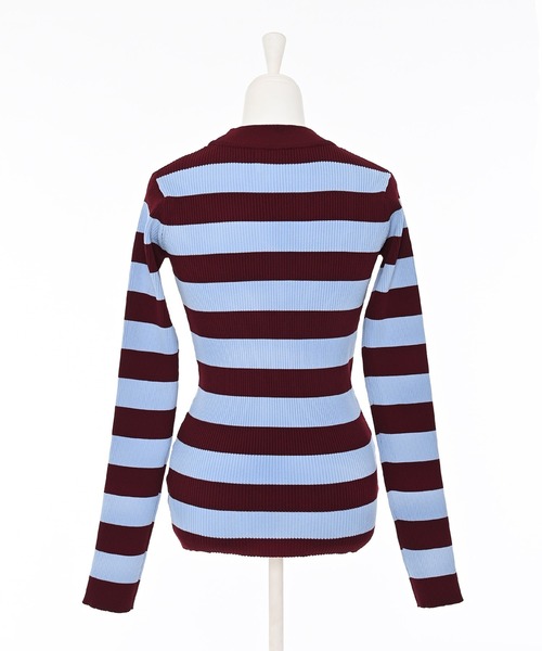 Narcissus（ナルシス）の「配色ボーダーリブニット 《動画あり》（ニット/セーター・レディース・ブラック/ブルー・FREE）」の21枚目の写真