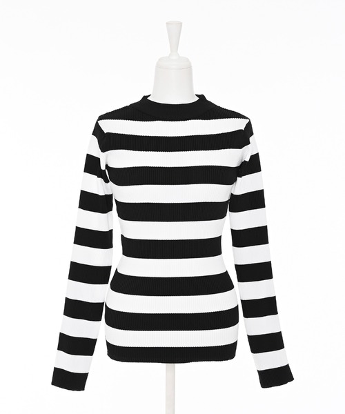 Narcissus（ナルシス）の「配色ボーダーリブニット 《動画あり》（ニット/セーター・レディース・ブラック/ブルー・FREE）」の15枚目の写真