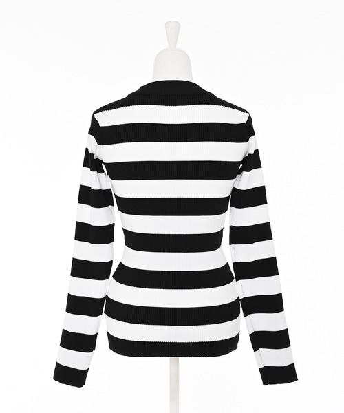 Narcissus（ナルシス）の「配色ボーダーリブニット 《動画あり》（ニット/セーター・レディース・ブラック/ブルー・FREE）」の16枚目の写真