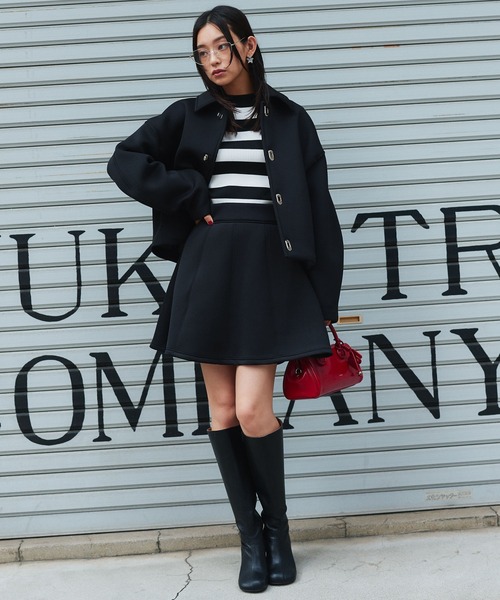 Narcissus（ナルシス）の「配色ボーダーリブニット 《動画あり》（ニット/セーター・レディース・ブラック/ブルー・FREE）」の6枚目の写真