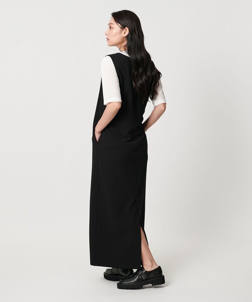 マルゥユナイテッドアローズ今季シンプル ブラック ロングワンピース 半袖 MARW UNITED ARROWS ワンピース 「MARW ARROWS」ノースリーブ