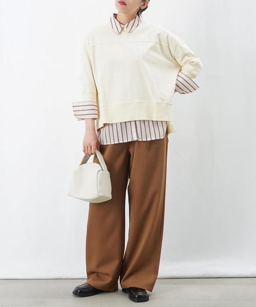 LUCA/LADY LUCK LUCA(ルカ/レディラックルカ)の「LC/LLL 5分袖ワイドプルオーバー(Tシャツ/カットソー・レディース・アイボリー/ブラック/グリーン・FREE)」の7枚目の写真