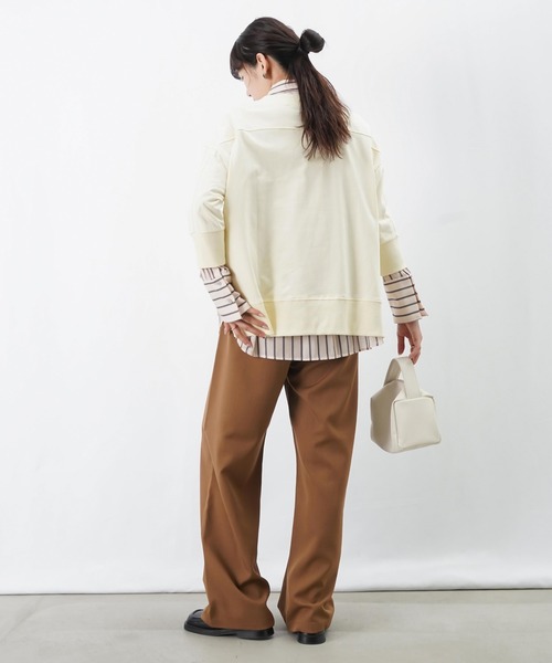 LUCA/LADY LUCK LUCA(ルカ/レディラックルカ)の「LC/LLL 5分袖ワイドプルオーバー(Tシャツ/カットソー・レディース・アイボリー/ブラック/グリーン・FREE)」の9枚目の写真