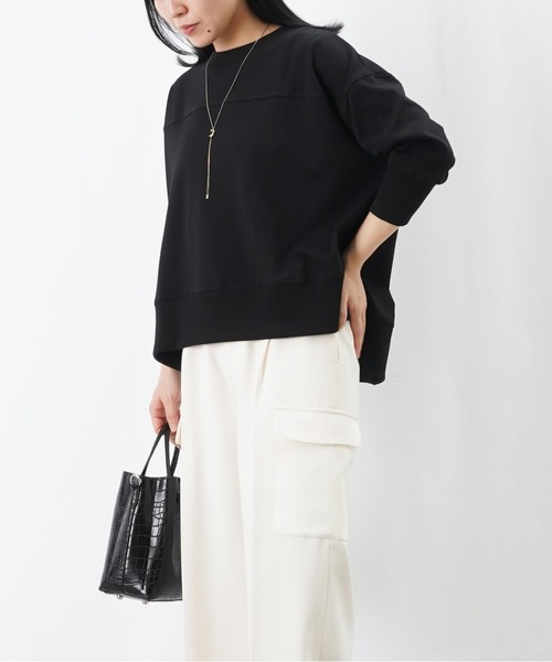 LUCA/LADY LUCK LUCA(ルカ/レディラックルカ)の「LC/LLL 5分袖ワイドプルオーバー(Tシャツ/カットソー・レディース・アイボリー/ブラック/グリーン・FREE)」の12枚目の写真