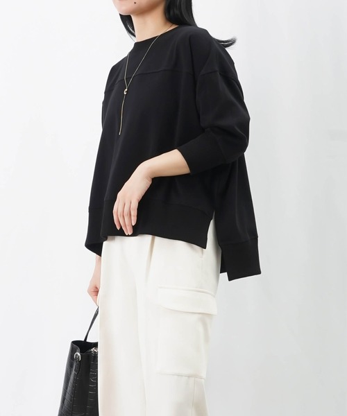 LUCA/LADY LUCK LUCA(ルカ/レディラックルカ)の「LC/LLL 5分袖ワイドプルオーバー(Tシャツ/カットソー・レディース・アイボリー/ブラック/グリーン・FREE)」の19枚目の写真