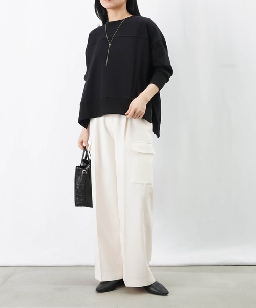 LUCA/LADY LUCK LUCA(ルカ/レディラックルカ)の「LC/LLL 5分袖ワイドプルオーバー(Tシャツ/カットソー・レディース・アイボリー/ブラック/グリーン・FREE)」の13枚目の写真