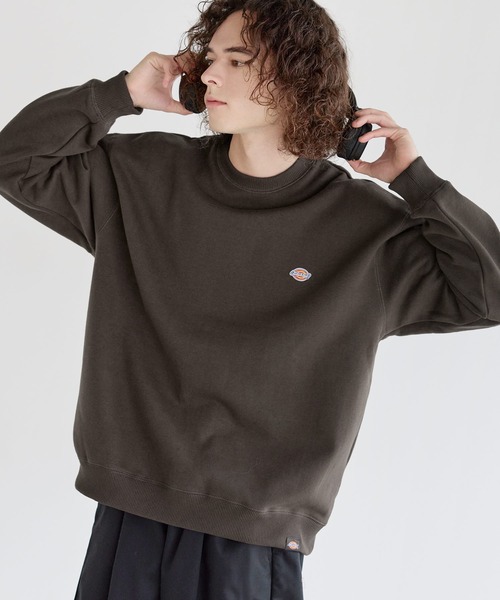 Dickies(ディッキーズ)の「Dickies 裏起毛クルーネック長袖プルオーバー/ブランドロゴ刺繍/ワッペン/バックシンボルプリント刺繍(スウェット・メンズ・ブラック系2/ブラウン/ブラック系1/ブラウン系2/ブラウン系1/ブラック/ネイビー/ネイビー系1/ネイビー系2/ベージュ系2/ベージュ/ベージュ系1・LL/M/L)」の5枚目の写真