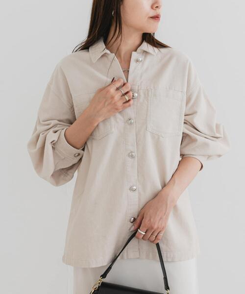 F by ROSSO（エフバイロッソ）の「F by ROSSO　コーデュロイシャツジャケット（その他アウター・レディース・ネイビー/ホワイト系その他・FREE）」の22枚目の写真