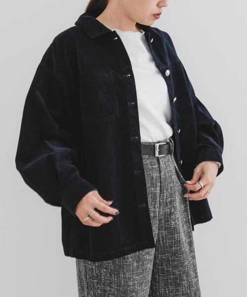 F by ROSSO（エフバイロッソ）の「F by ROSSO　コーデュロイシャツジャケット（その他アウター・レディース・ネイビー/ホワイト系その他・FREE）」の8枚目の写真