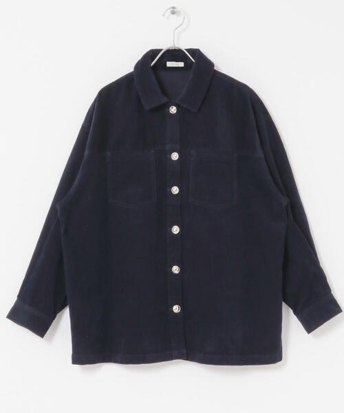 F by ROSSO（エフバイロッソ）の「F by ROSSO　コーデュロイシャツジャケット（その他アウター・レディース・ネイビー/ホワイト系その他・FREE）」の11枚目の写真