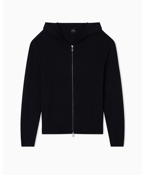 ARMANI EXCHANGE(アルマーニエクスチェンジ)の「【A|X アルマーニ エクスチェンジ】ウールコットンブレンド フーデッドジップアップニット(カーディガン/ボレロ・メンズ・ブラック/チャコールグレー・X-LARGE/X-SMALL/LARGE/MEDIUM/SMALL)」の6枚目の写真