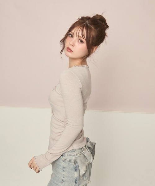 ギャザーレーストップス（Tシャツ/カットソー）｜TITTY&CO.（ティ