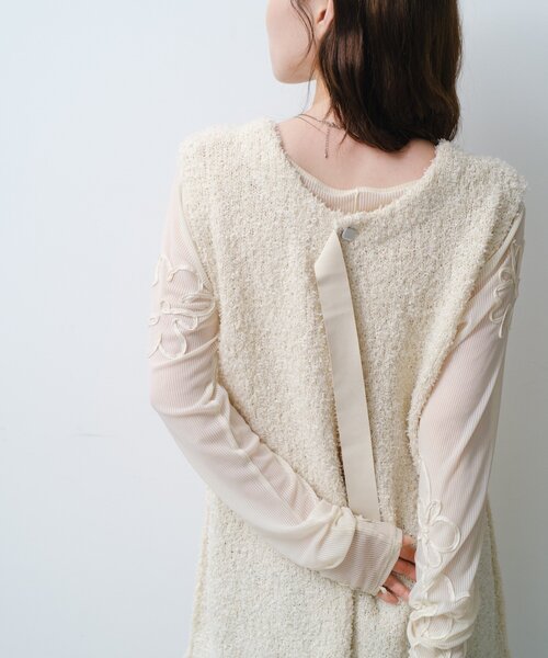 Kastane（カスタネ）の「*【S.Mサイズ展開】リボンヤーンニットベスト（ベスト・レディース・アイボリー/ブラウン/チャコールグレー・MEDIUM/SMALL）」の15枚目の写真