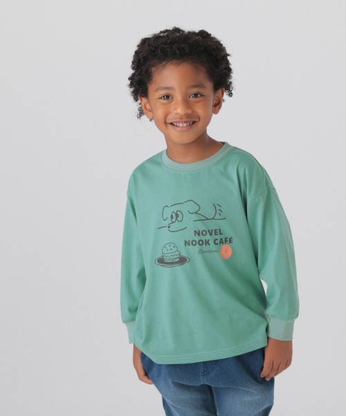 GLOBAL WORK(グローバルワーク)の「ヘビロッTEEプリント長袖/T/587897(Tシャツ/カットソー・キッズ・ホワイト/チャコールグレー/オフホワイト/ブルー/パープル系その他/グリーン系その他4・110cm/100cm/120cm)」の4枚目の写真