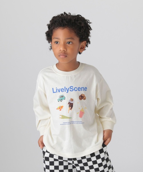 GLOBAL WORK(グローバルワーク)の「ヘビロッTEEプリント長袖/T/587897(Tシャツ/カットソー・キッズ・ホワイト/チャコールグレー/オフホワイト/ブルー/パープル系その他/グリーン系その他4・110cm/100cm/120cm)」の20枚目の写真