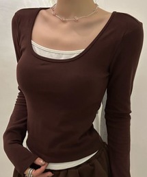 【4色展開】レイヤード風ロングスリーブトップス/秋新作