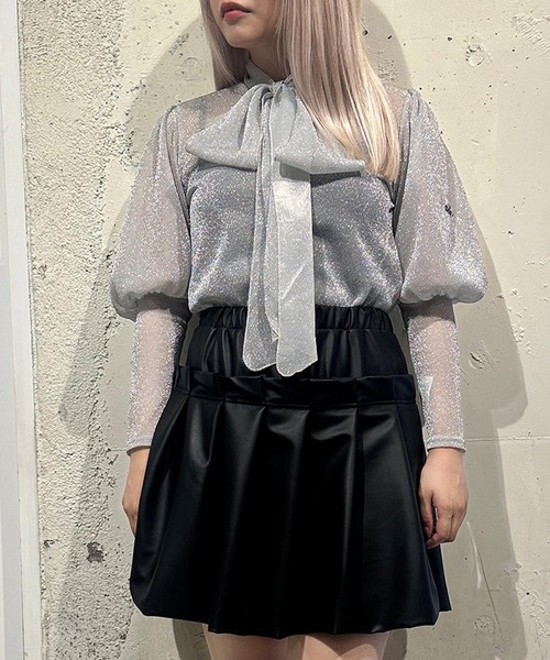 MILK（ミルク）の「ラメ Ribbon トップス（シャツ/ブラウス・レディース・A/C・FREE）」の2枚目の写真