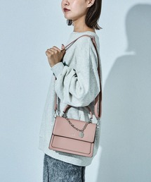 チェーンモチーフ2wayハンドバッグ ミニバッグ レディース ショルダーバッグ きれいめ シンプル ミニマル ビジネス