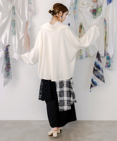セール】ScoLar(スカラー) レース×チェック柄 異素材切替パンツ