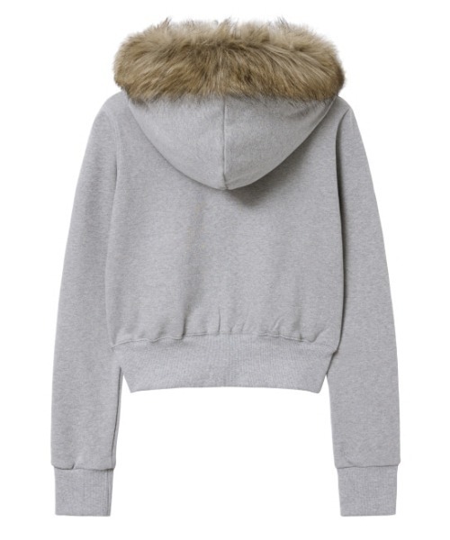 Midnight Move（ミッドナイトムーブ）の「A'GEM/9 × .kom 『MIDNIGHT MOVE/ミッドナイトムーブ』Crop hair zip up/クロップ ヘアー ZIP UP（パーカー・レディース・ブラック/アイボリー/グレー・FREE）」の8枚目の写真