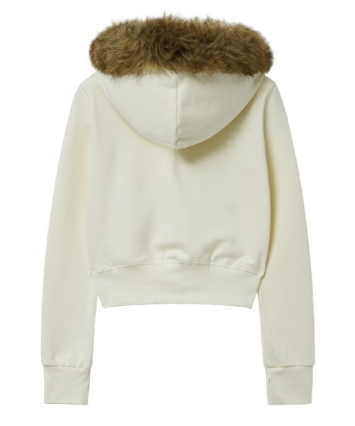 Midnight Move（ミッドナイトムーブ）の「A'GEM/9 × .kom 『MIDNIGHT MOVE/ミッドナイトムーブ』Crop hair zip up/クロップ ヘアー ZIP UP（パーカー・レディース・ブラック/アイボリー/グレー・FREE）」の10枚目の写真
