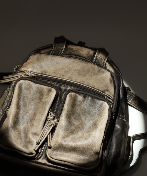 セール】ABETTOR ヴィンテージ加工フェイクレザーDAYBAG（バックパック