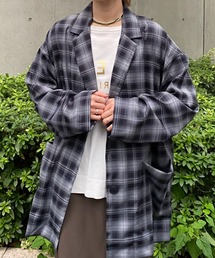 チェックテーラードシャツジャケット