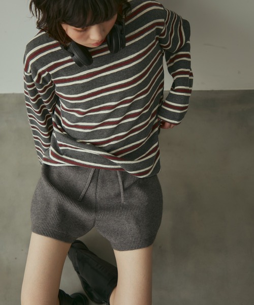 rib knit short pants / リブニットショートパンツ（その他パンツ