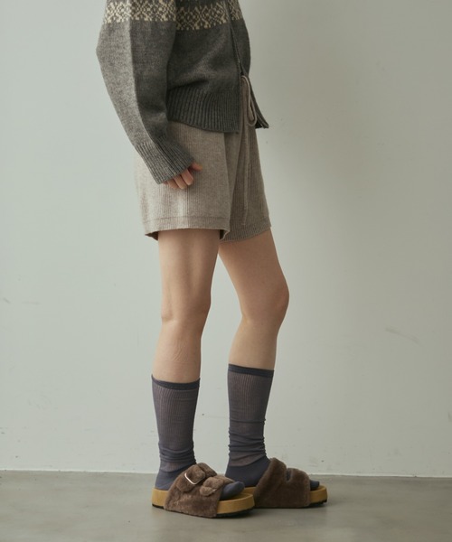 rib knit short pants / リブニットショートパンツ（その他パンツ