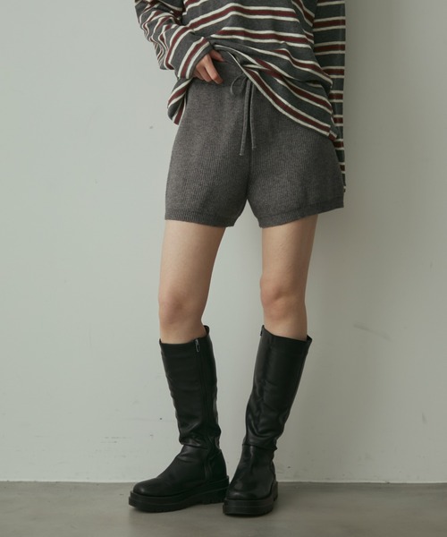 rib knit short pants / リブニットショートパンツ（その他パンツ