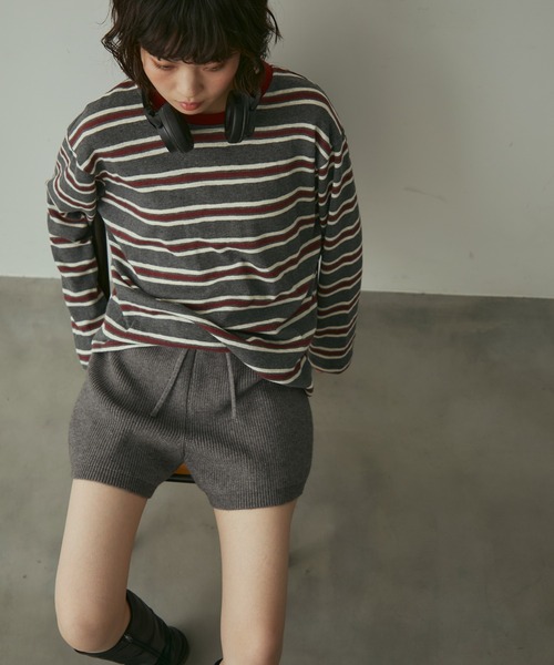 rib knit short pants / リブニットショートパンツ（その他パンツ