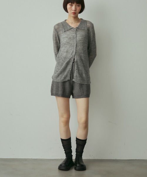 rib knit short pants / リブニットショートパンツ（その他パンツ
