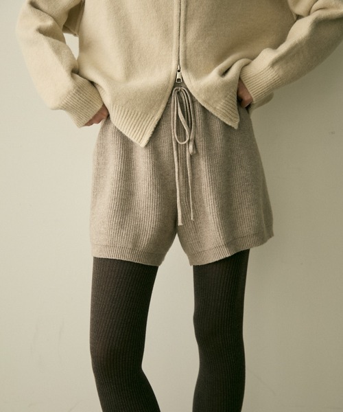 rib knit short pants / リブニットショートパンツ（その他パンツ