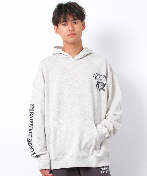 RAT EFFECT(ラットエフェクト)の「【裏毛】MOVE SOULスーパーBIGフーディートレーナー(パーカー・キッズ・カーキ/オートミール/ブラック・170/160/150/140/130)」の1枚目の写真