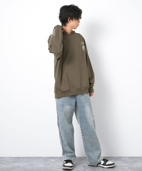 RAT EFFECT(ラットエフェクト)の「【裏毛】MOVE SOULスーパーBIGフーディートレーナー(パーカー・キッズ・カーキ/オートミール/ブラック・170/160/150/140/130)」の11枚目の写真