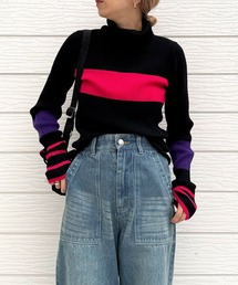 Q | リブタートルカラーニット(ニット/セーター)