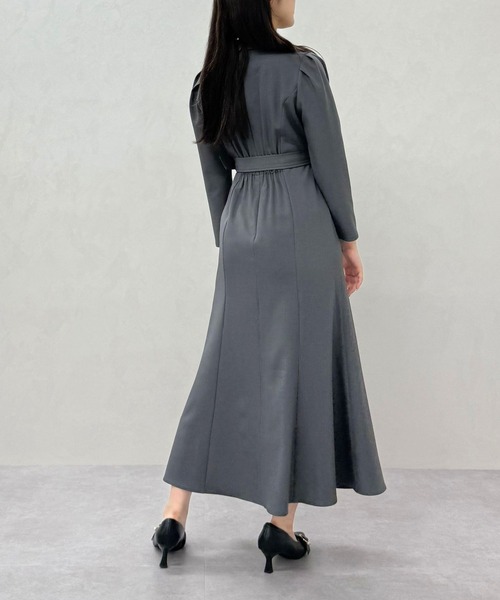 31 Sons de mode（トランテアン　ソン　ドゥ　モード）の「2025秋冬新作 襟付きセミマーメイドワンピース（ワンピース・レディース・ブラウン/チャコールグレー/アイボリー・S/M）」の7枚目の写真