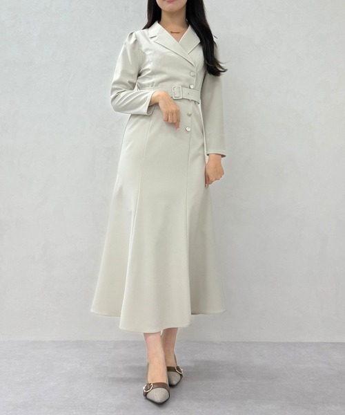 31 Sons de mode（トランテアン　ソン　ドゥ　モード）の「2025秋冬新作 襟付きセミマーメイドワンピース（ワンピース・レディース・ブラウン/チャコールグレー/アイボリー・S/M）」の8枚目の写真