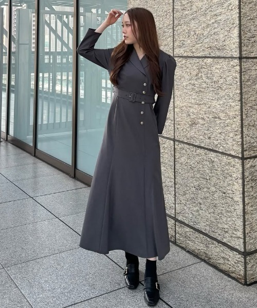 31 Sons de mode（トランテアン　ソン　ドゥ　モード）の「2025秋冬新作 襟付きセミマーメイドワンピース（ワンピース・レディース・ブラウン/チャコールグレー/アイボリー・S/M）」の21枚目の写真