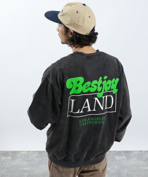 BAYFLOW（ベイフロー）の「SUNSETバックプリントプルオーバー（Tシャツ/カットソー・メンズ・チャコール/オフホワイト/ダークグレー/レッド/ブルー・LARGE/MEDIUM）」の3枚目の写真