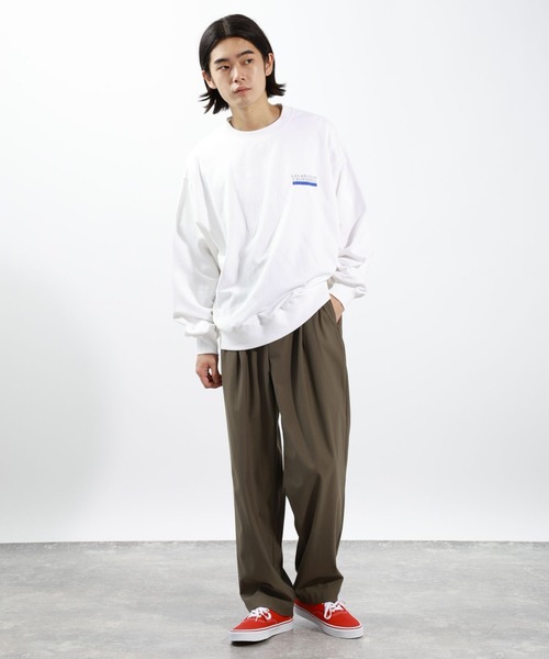 BAYFLOW（ベイフロー）の「SUNSETバックプリントプルオーバー（Tシャツ/カットソー・メンズ・チャコール/オフホワイト/ダークグレー/レッド/ブルー・LARGE/MEDIUM）」の6枚目の写真