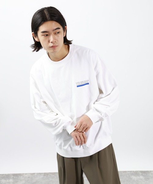 BAYFLOW（ベイフロー）の「SUNSETバックプリントプルオーバー（Tシャツ/カットソー・メンズ・チャコール/オフホワイト/ダークグレー/レッド/ブルー・LARGE/MEDIUM）」の7枚目の写真