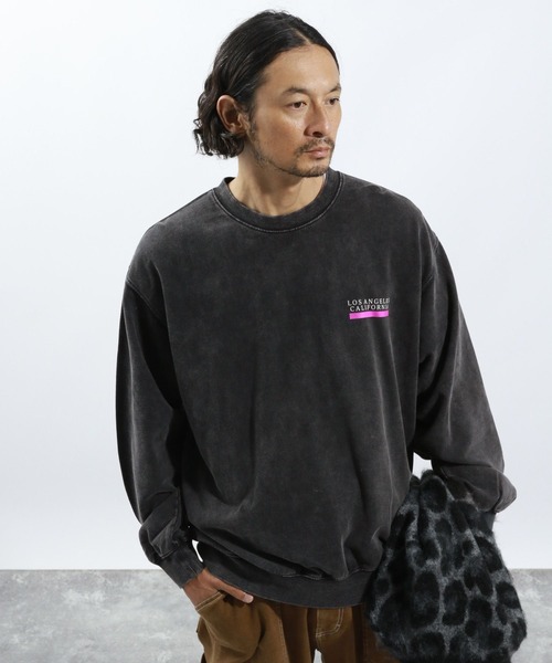 BAYFLOW（ベイフロー）の「SUNSETバックプリントプルオーバー（Tシャツ/カットソー・メンズ・チャコール/オフホワイト/ダークグレー/レッド/ブルー・LARGE/MEDIUM）」の12枚目の写真